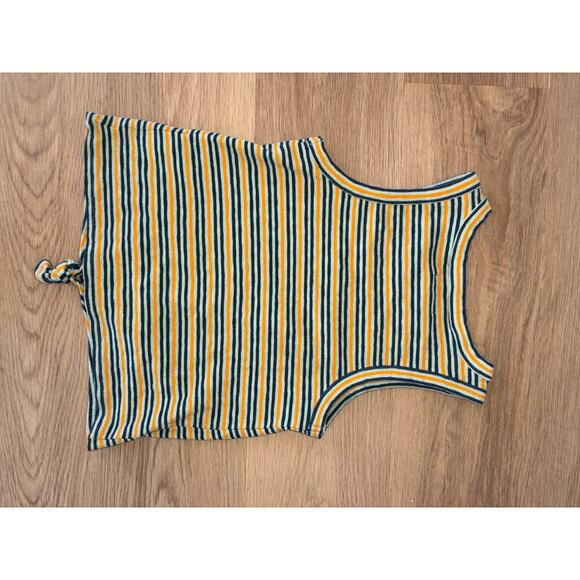 Madewell Audio Knot-Front Tank Top in Stripe in sea haze kokomo stripe size XS - Picture 3 of 4